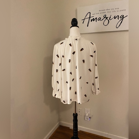 ⭐️🏷️Sale⭐️Coffee Lover Blouse/ Cosmo Black Size XL - Picture 3 of 4